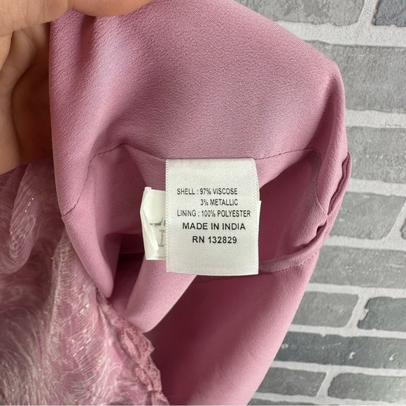 Tularosa Brooks Dress Lilac Toile Floral Asymmetrical Hem Dress Size Medium - Picture 7 of 11